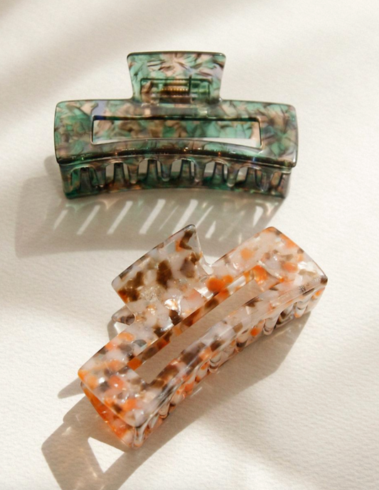 Terrazo Marble Half-Up Hair Claw Clip Bundle